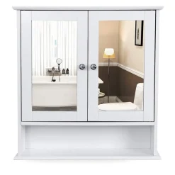 ACAZA Badkamerkast met twee spiegels - 56x13x58 cm - wit Sale