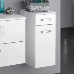 Held Badkamerkastje Bobbi 30cm 1 lade en 1 deur - wit Outlet