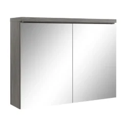 Badplaats Badkamerkast Paso 80 x 20 x 60 cm - Grijs Eiken - Spiegelkast Badkamer Discount