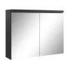 Badplaats Badkamerkast Paso 80 x 20 x 60 cm - Zwart - Spiegelkast Badkamer Outlet