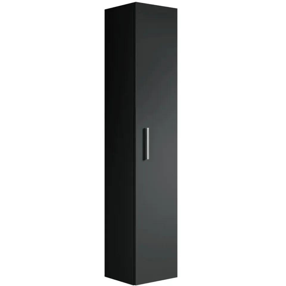 Badplaats Badkamerkast Pluto 30 x 30 x 150 cm - Zwart - Hangende Badkamerkasten New