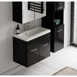 Badplaats Badkamermeubel Set Montreal 60 cm - Zwart Hoogglans - Badmeubel met Online