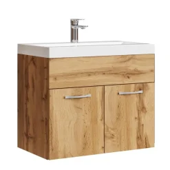 Badplaats Badkamermeubel Montreal 60 x 35 cm – Eiken – Wastafel met Onderkast Hot