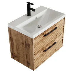 Badplaats Badkamermeubel Set Etna 01 60 cm – Eiken – Hangend Wastafelmeubel met Online