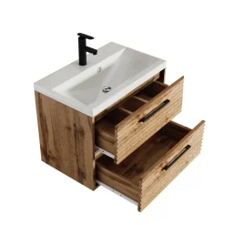 Badplaats Badkamermeubel Set Etna 01 60 cm – Eiken – Hangend Wastafelmeubel met Online