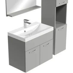 Badplaats Badkamermeubel Set Montreal XL 60 x 35 cm - Mat Grijs - Badmeubel met Sale