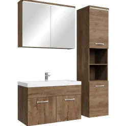 Badplaats Badkamermeubel Set Paso 80 x 40 cm - Bruin Eiken - Badmeubel met Best