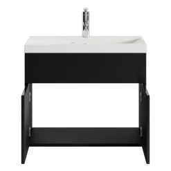 Badplaats Badkamermeubel Montreal 60 x 35 cm – Mat Zwart – Wastafel met Clearance