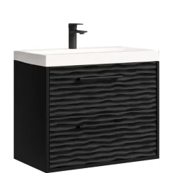 Badplaats Badkamermeubel Set Etna 01 60 cm – Mat Zwart – Hangend Wastafelmeubel Hot