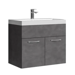 Badplaats Badkamermeubel Montreal 60 x 35 cm – Donker Grijs – Wastafel met Outlet