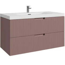 Badplaats Badkamermeubel Set Thermis 100cm - Roze - Badmeubel met Wastafel Discount