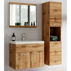 Badplaats Badkamermeubel Set Montreal 60 x 35 cm - Eiken - Badmeubel met spiegel Discount