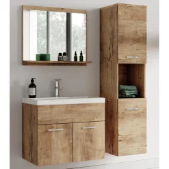 Badplaats Badkamermeubel Montreal Set 02 60 cm – Kastanje Eiken – Hangend Meubel