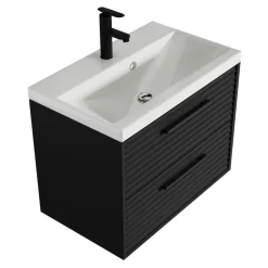 Badplaats Badkamermeubel Set Etna 01 60 cm – Mat Zwart – Hangend Wastafelmeubel Clearance