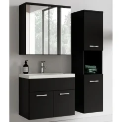 Badplaats Badkamermeubel Set Montreal 60 cm- Zwart Mat - Badmeubel met Best