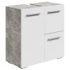 Badplaats Wastafel Onderkast Mars 60 x 30 x 60 cm - Beton met wit - Badkamerkast Sale