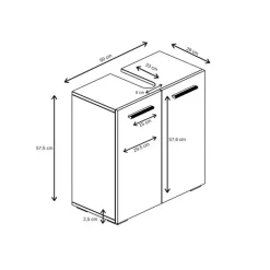 Badplaats Wastafel Onderkast Jupiter 60 x 30 x 60 cm - Zwart - Badkamerkast – Outlet