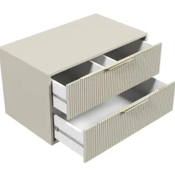 Badplaats Wastafelkast Rimini 80 cm – Beige – Hangend Badmeubel met 2 Lades en Online