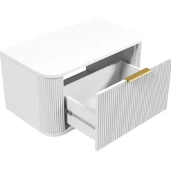 Badplaats Wastafelkast Romero 80 cm - Wit - Badmeubel met 1 Lade en Bovenblad Discount