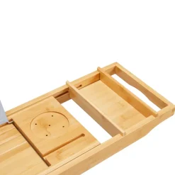 ACAZA Badplank met Boekenhouder – Uitschuifbare Bad Brug – 75 tot 109 cm Breed Outlet