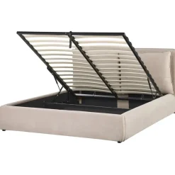 Beliani BAJONNA - Bed met opbergruimte - Beige - 160 x 200 cm - Fluweel Online