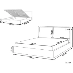 Beliani BAJONNA - Bed met opbergruimte - Beige - 160 x 200 cm - Fluweel Online