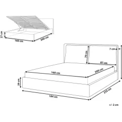 Beliani BAJONNA - Bed met opbergruimte - Beige - 160 x 200 cm - Fluweel Online