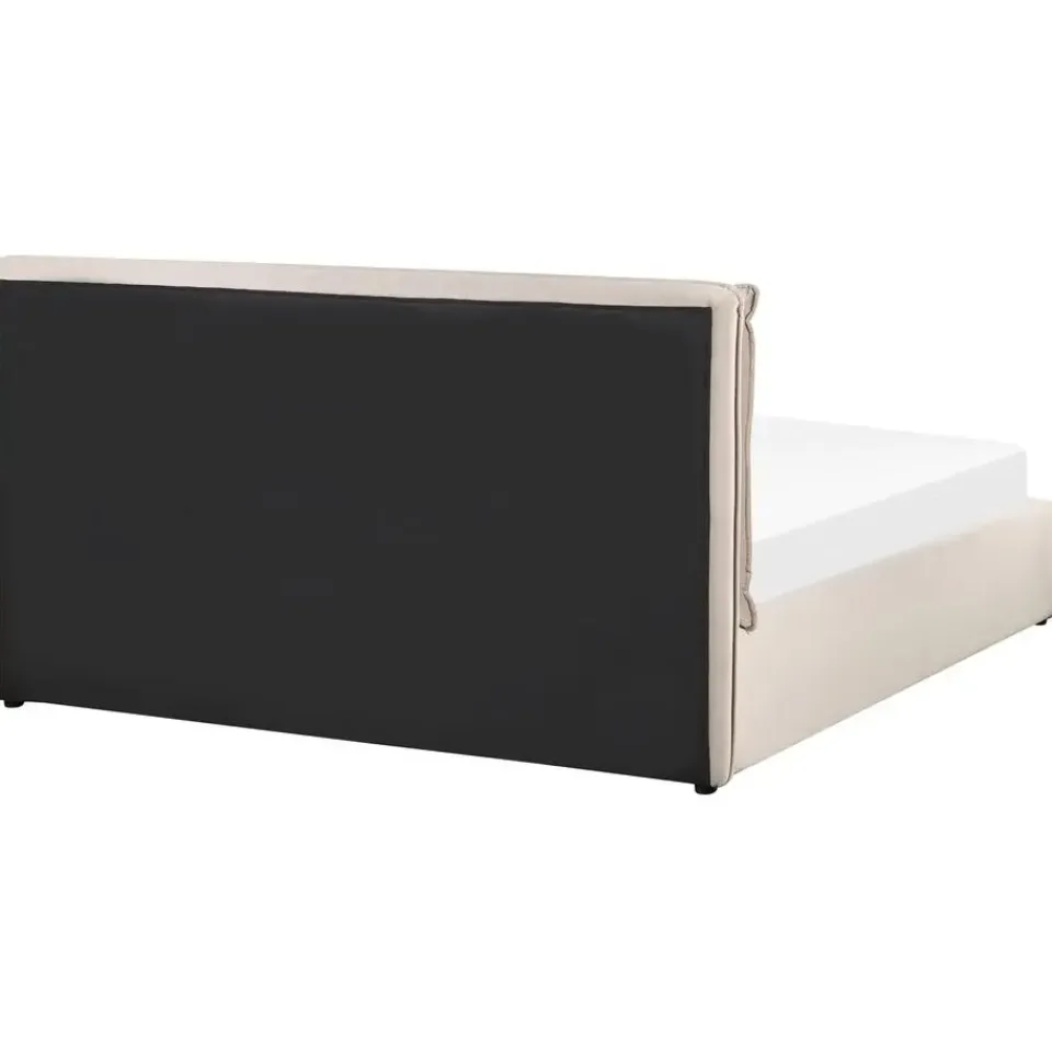 Beliani BAJONNA - Bed met opbergruimte - Beige - 160 x 200 cm - Fluweel Online
