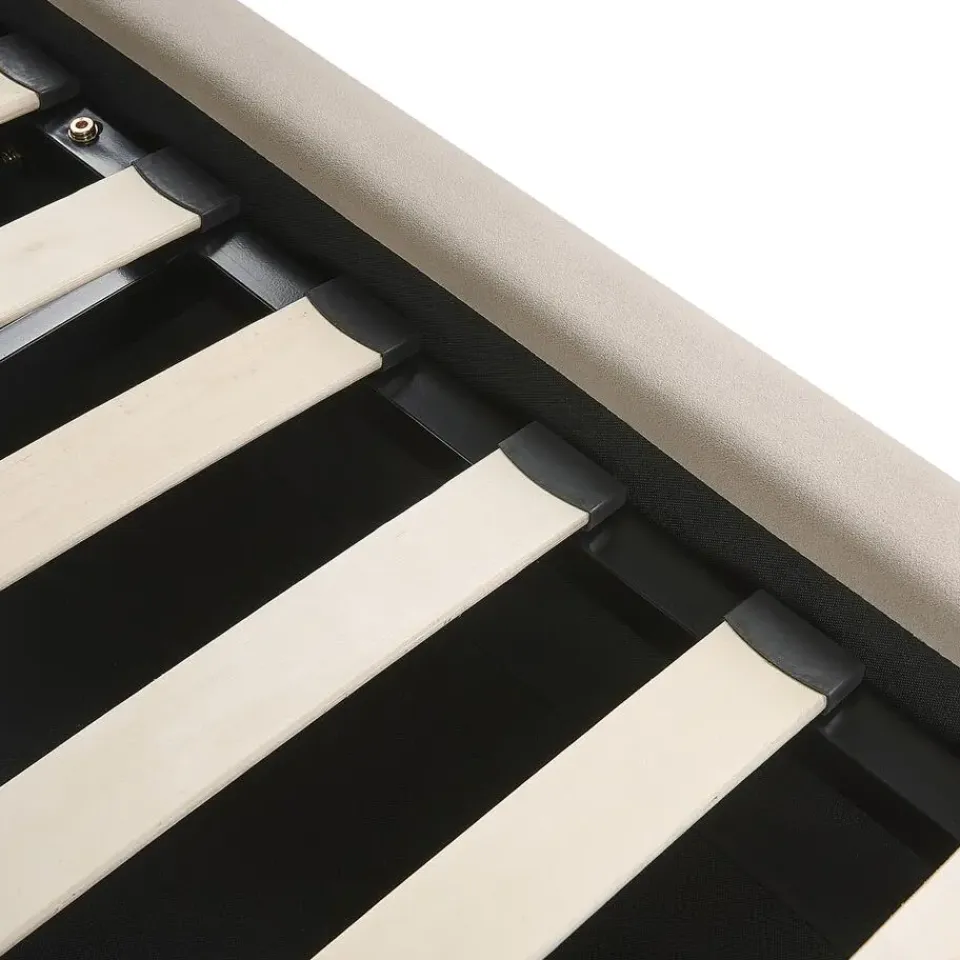 Beliani BAJONNA - Bed met opbergruimte - Beige - 160 x 200 cm - Fluweel Online