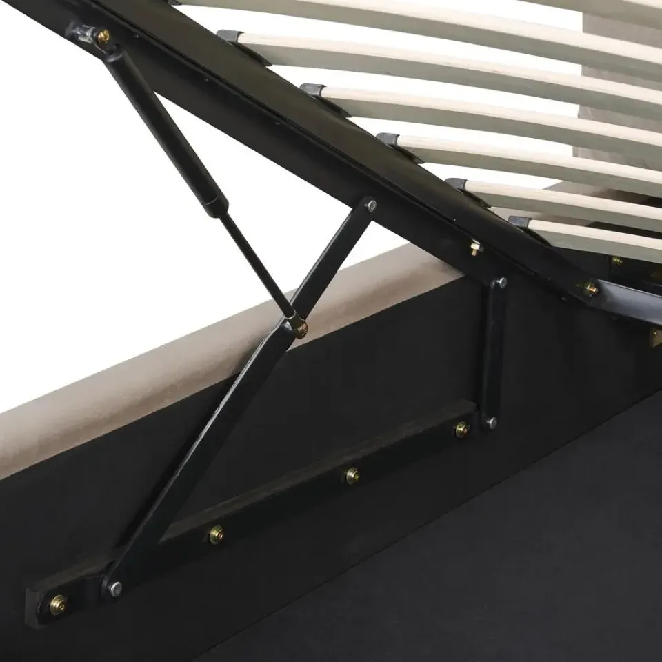 Beliani BAJONNA - Bed met opbergruimte - Beige - 160 x 200 cm - Fluweel Online