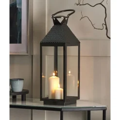 Beliani BALI - Lantaarn - Zwart - RVS Outlet