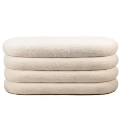 Nordlys Bank met opbergruimte in witte lussen Clearance