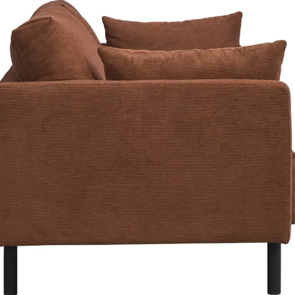 Leen Bakker Bank Siem 2,5-zits - ribstof Fjord - terracotta Outlet