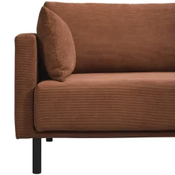 Leen Bakker Bank Siem 2,5-zits - ribstof Fjord - terracotta Outlet