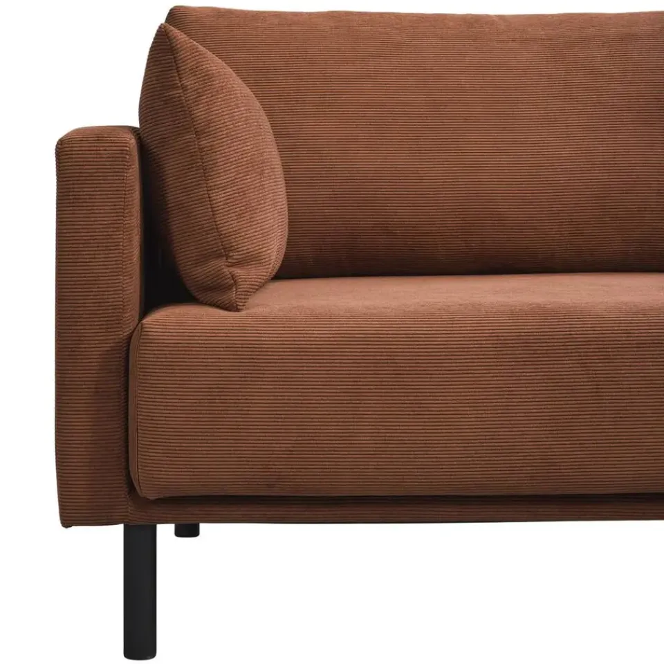 Leen Bakker Bank Siem 2,5-zits - ribstof Fjord - terracotta Outlet