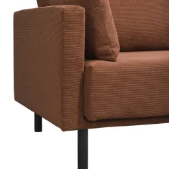 Leen Bakker Bank Siem 2,5-zits - ribstof Fjord - terracotta Outlet