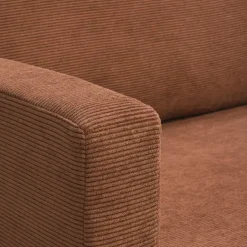 Leen Bakker Bank Siem 2,5-zits - ribstof Fjord - terracotta Outlet