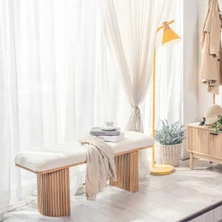 Nordlys Bank van massief hout en witte lussen