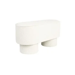 Giga Living Bankje Wit Bouclé - 93x35x45cm - Halbankje - Marcos Sale