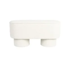 Giga Living Bankje Wit Bouclé - 93x35x45cm - Halbankje - Marcos Sale