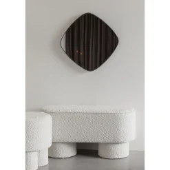 Giga Living Bankje Wit Bouclé - 93x35x45cm - Halbankje - Marcos Sale