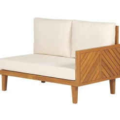 Beliani BARATTI - Loungeset voor 4 - Lichte houtkleur/Beige - Acaciahout