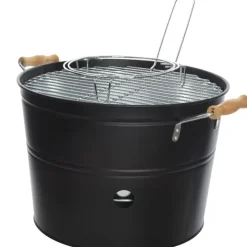 Merkloos Barbecue emmer - zwart - rond - 33 x 24 cm Hot