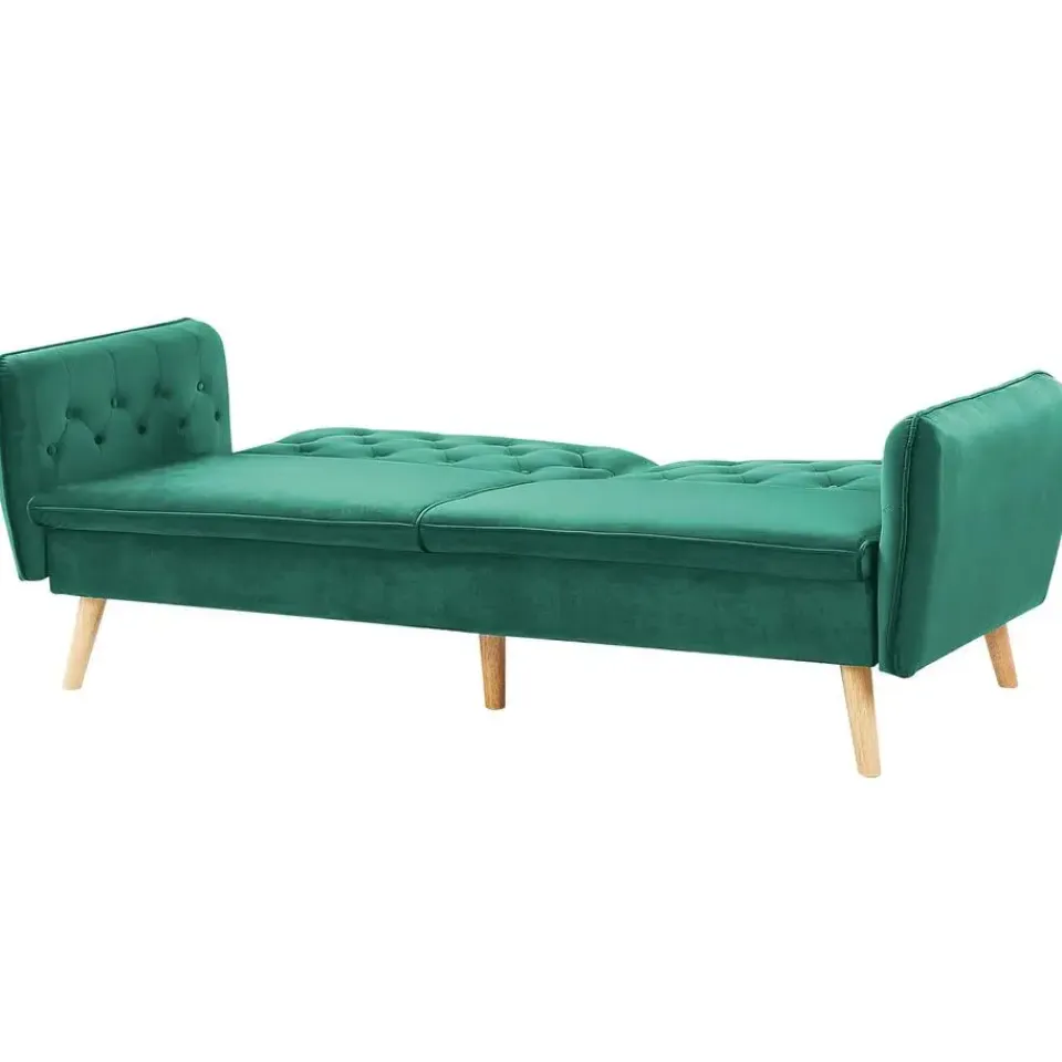 Beliani BARDU - Slaapbank 2-zits - Groen - Fluweel Hot