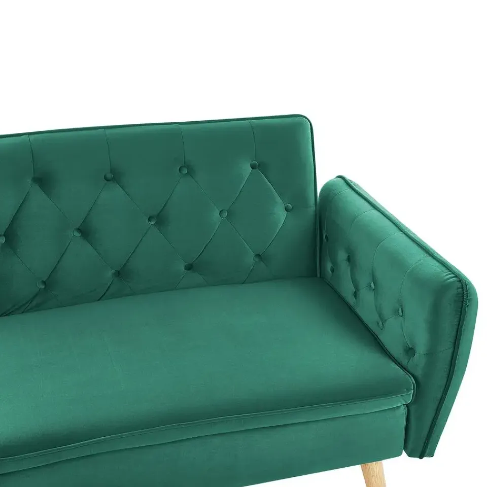 Beliani BARDU - Slaapbank 2-zits - Groen - Fluweel Hot