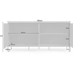 Loft24 Bari - Dressoir met 4 deuren en eiken effect Online