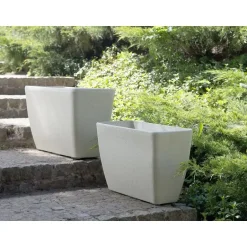 Beliani BARIS - Bloempot set van 2 - Beige - Groot - Stenenmix