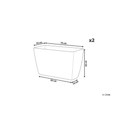 Beliani BARIS - Bloempot set van 2 - Beige - Groot - Stenenmix