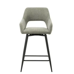 Dimehouse Barkruk Skye draaibaar met armleuning groen - Zithoogte 66,50 cm - Stof - Groen New