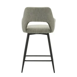 Dimehouse Barkruk Skye draaibaar met armleuning groen - Zithoogte 66,50 cm - Stof - Groen New